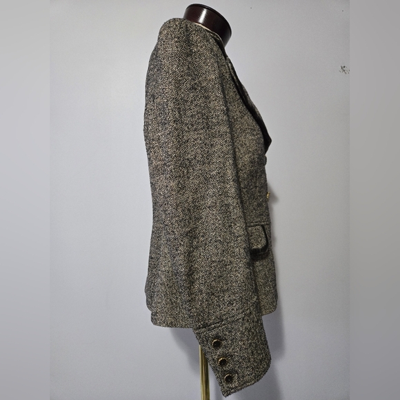 LUISA CERANO Wool Blazer With Velvet Lined Collar And Silk Lining. Size 10 - Picture 7 of 16